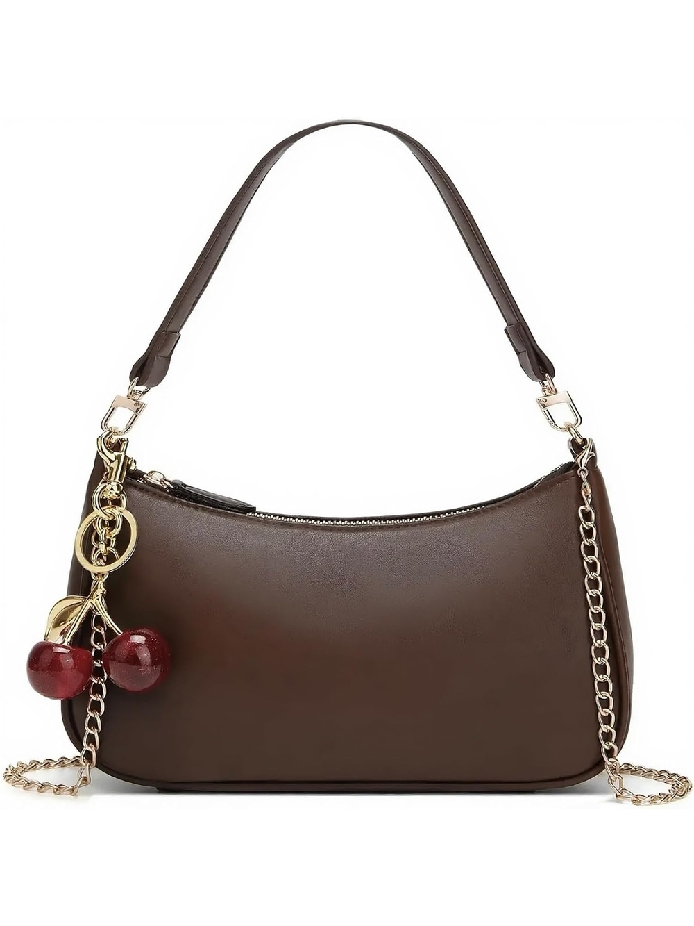 〽️ Women's Coffee Cute Hobo Cherry Clutch Purse Removable Straps Shoulder Bags